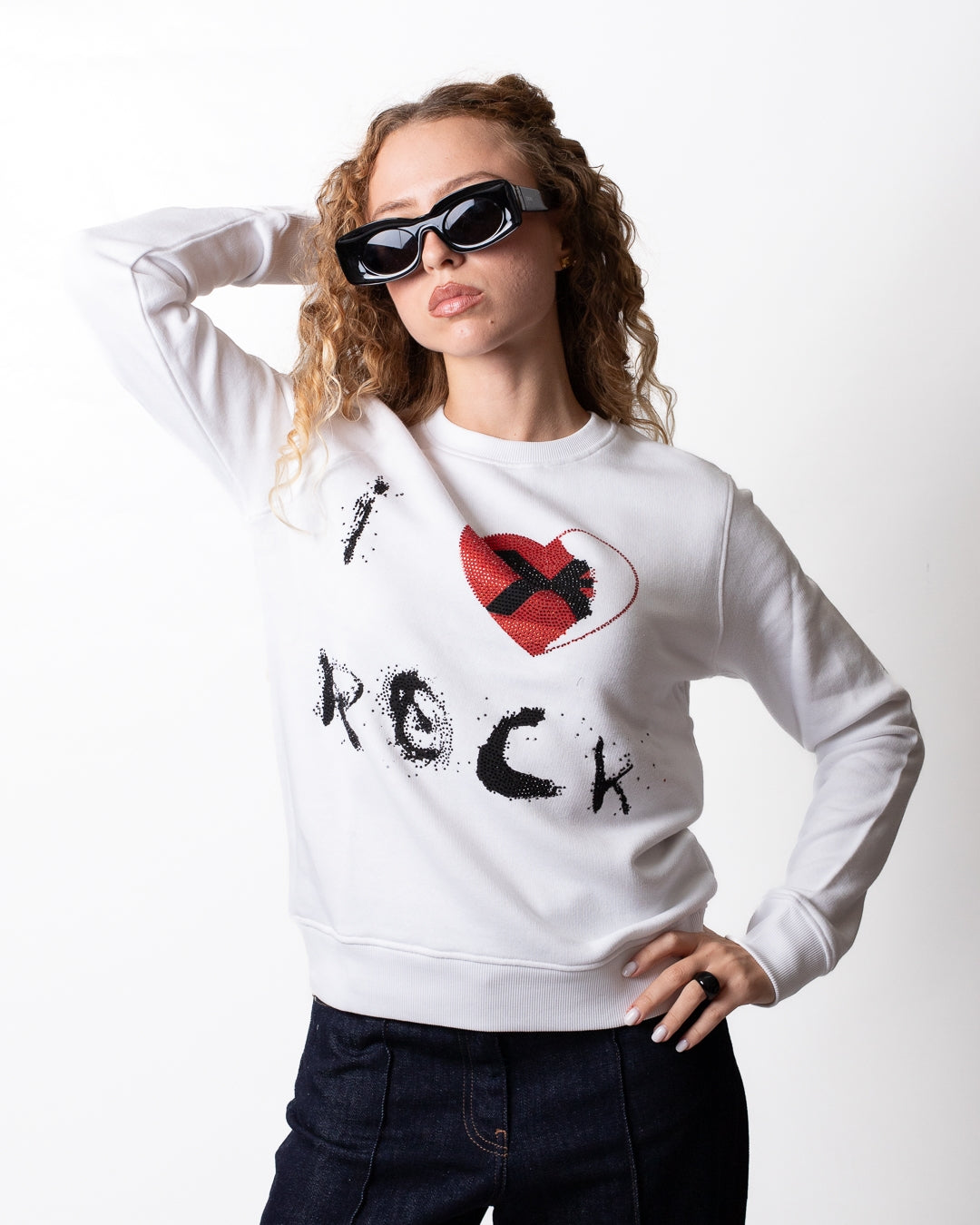 Felpa Richmond X girocollo "I love Rock" donna