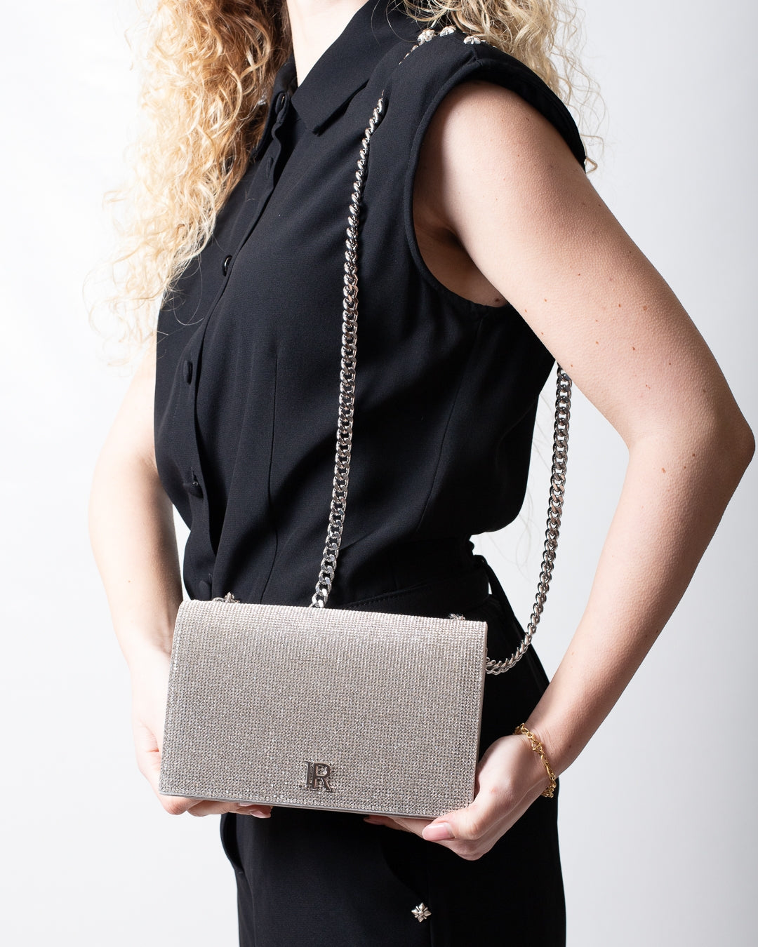 Borsa John Richmond con strass all-over donna