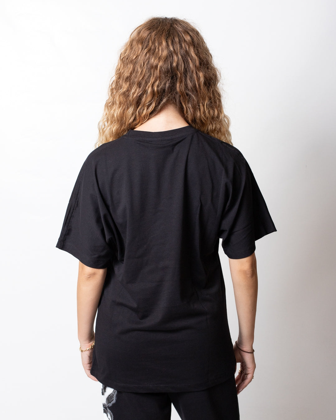 T-Shirt Disclaimer regular con logo e glitter donna