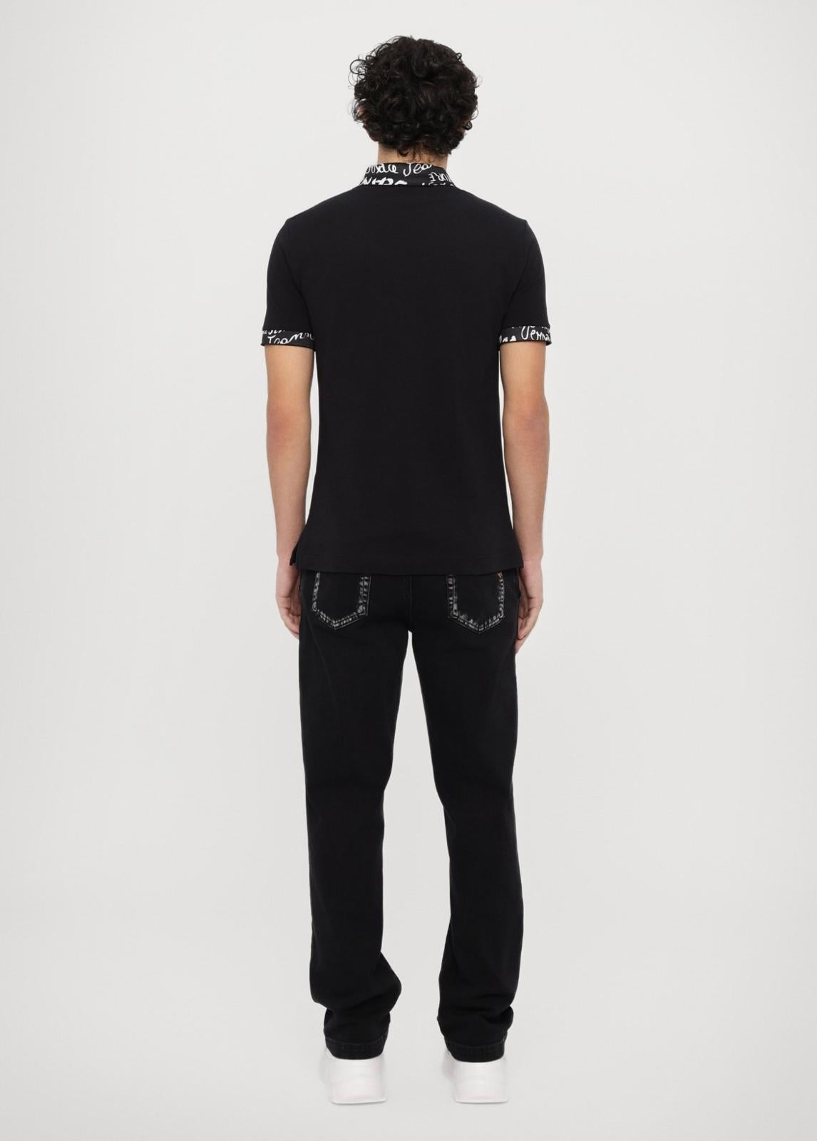 Polo Versace Jeans Couture con colletto logato e zip uomo