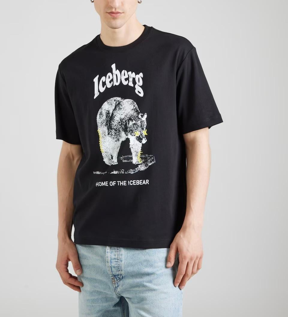 T-Shirt Iceberg con logo stampa e ricamo uomo