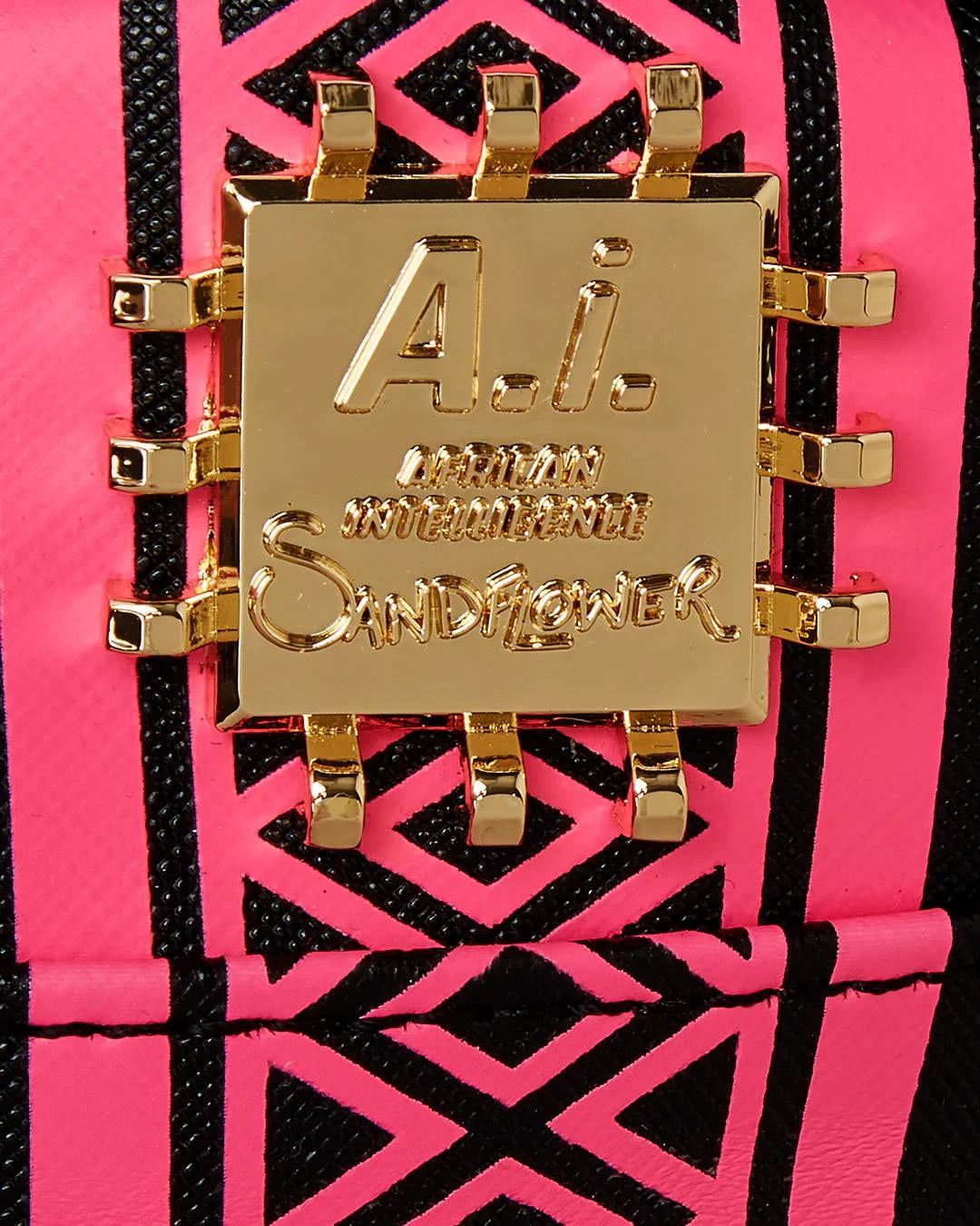Zaino Sprayground nero AI Lion neon pink backpack