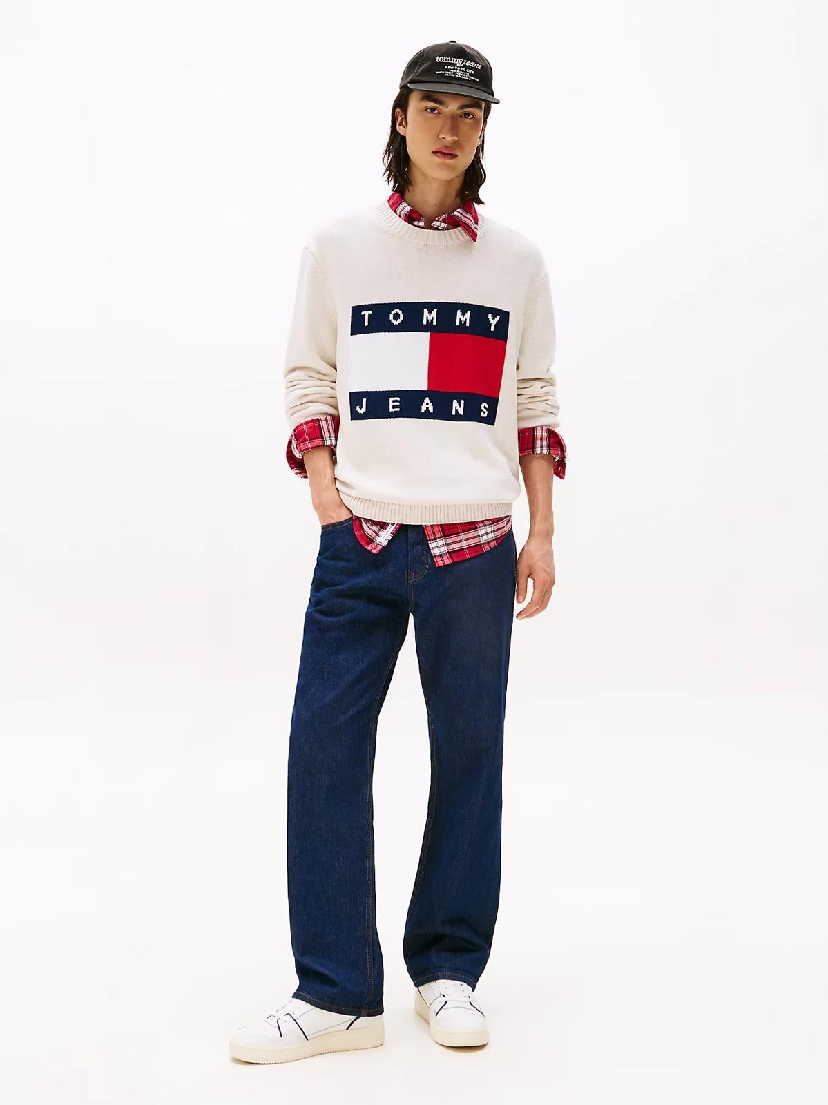 Maglia Tommy Jeans girocollo "Regular Flag" uomo
