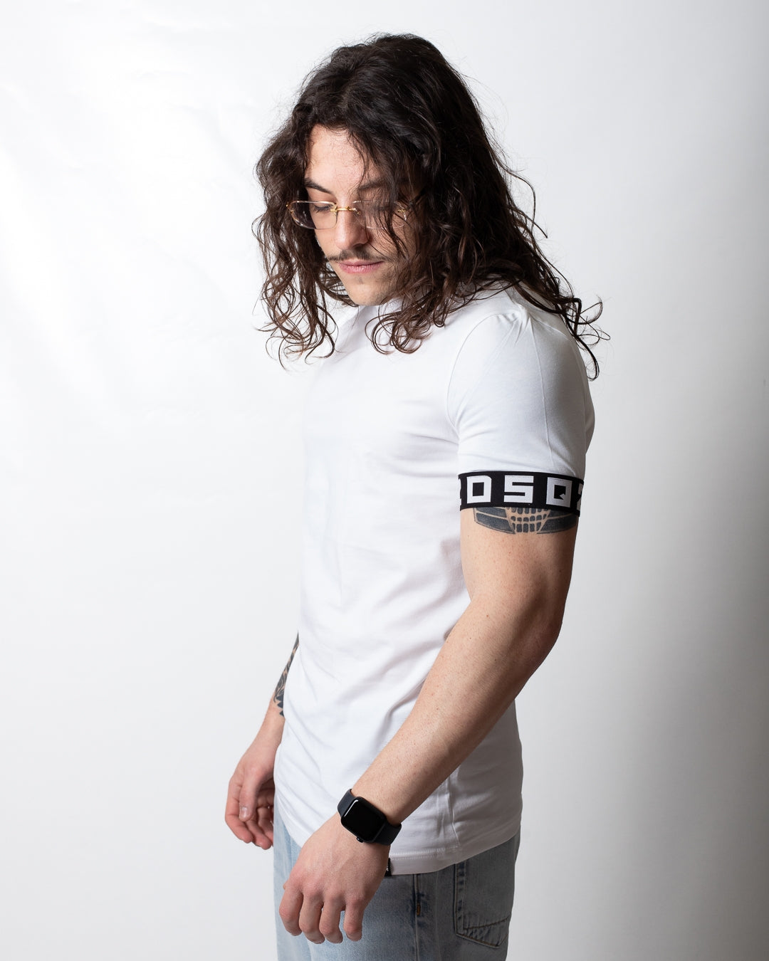 T-Shirt Dsquared2 con etichetta e fascia jacquard uomo