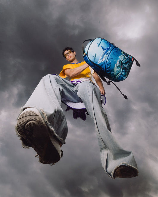 Zaino Sprayground blu SHARK UNDER WATER WITH MONEY BACKPACK
