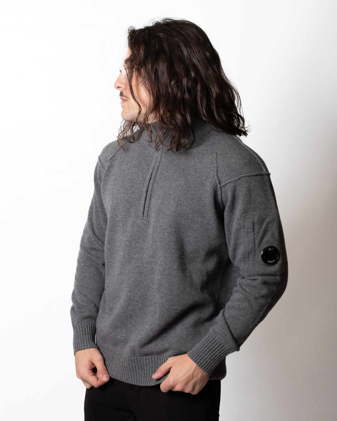 Maglia C.P. Company mezza zip in misto lana uomo