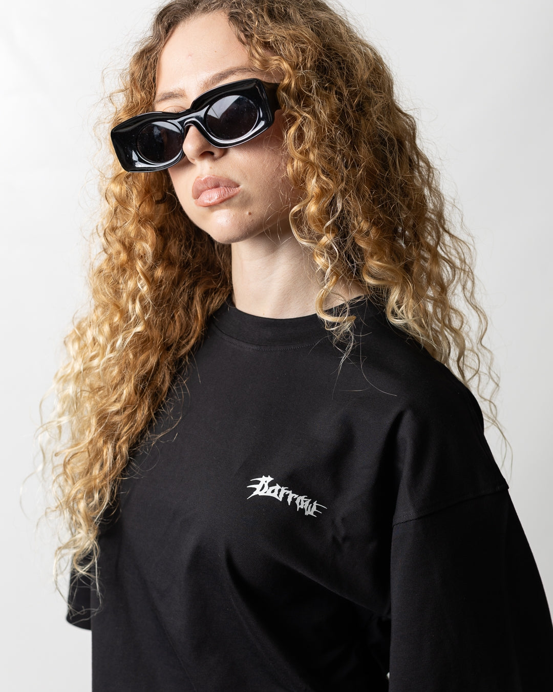 T-Shirt Barrow con strass e perline multicolor donna