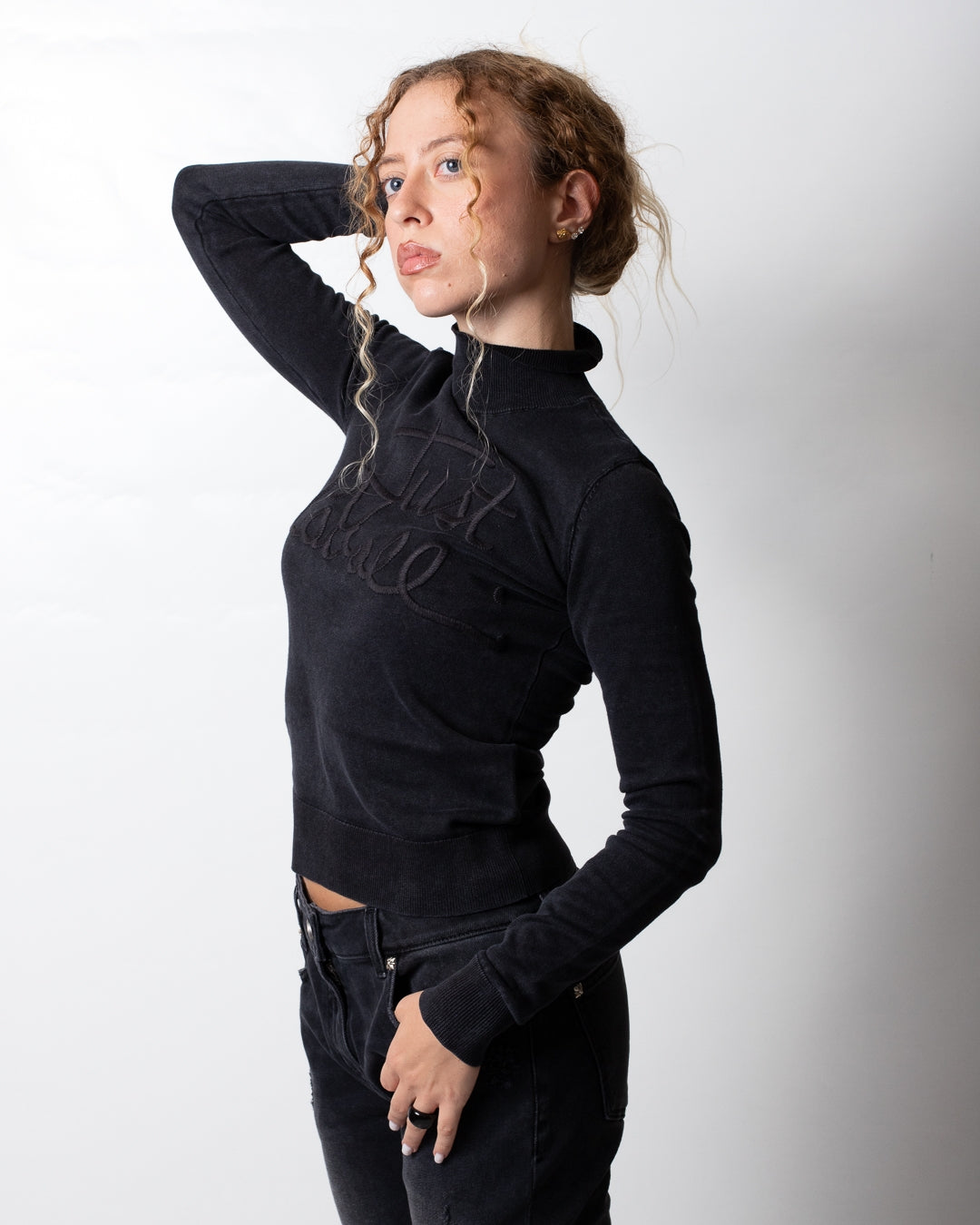 Maglia Just Cavalli lupetto con logo in rilievo donna