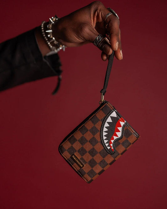 Portafoglio Sprayground marrone shark in paris zip-out wallet