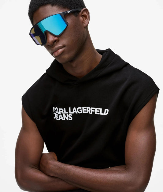 Gilet Karl Lagerfeld Jeans in felpa con stampa uomo
