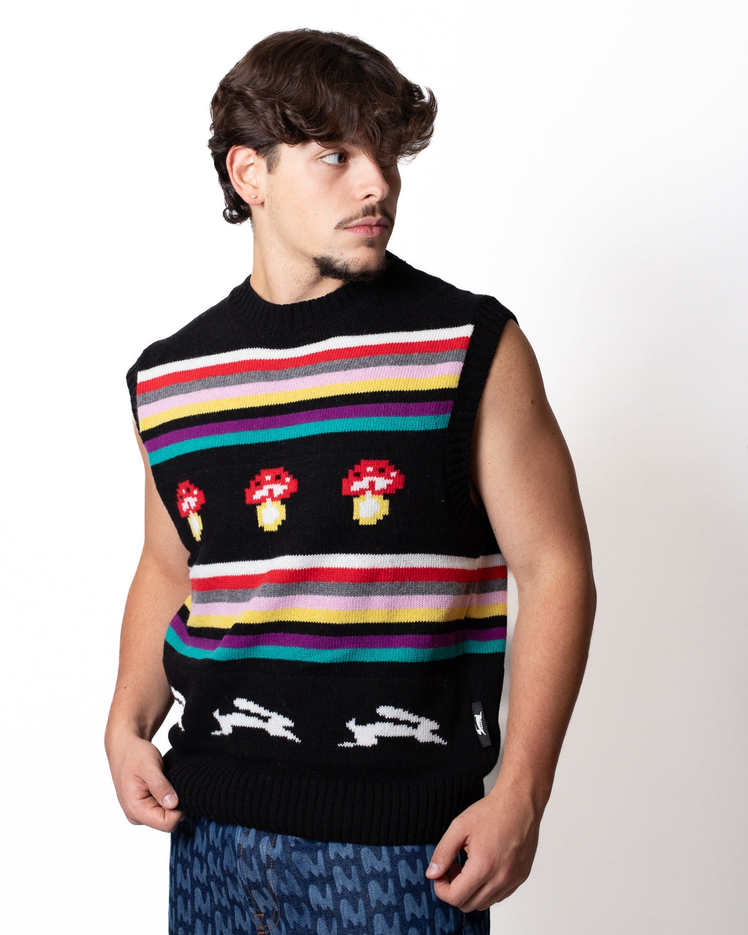 Gilet MSGM in lana con fantasia ricamata
