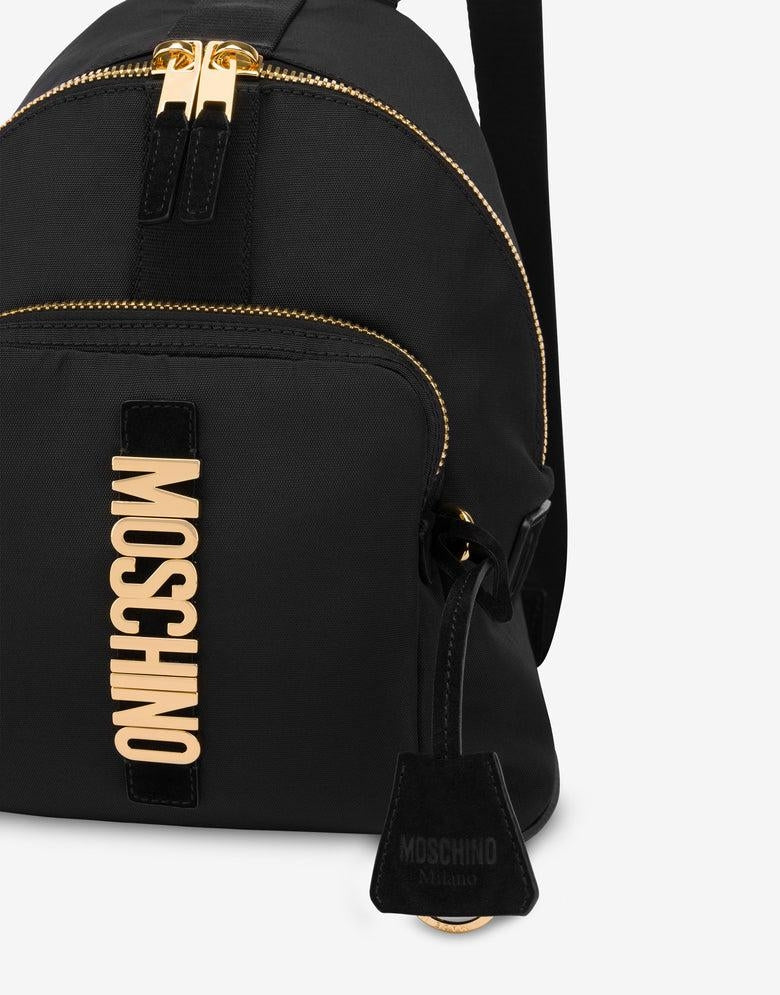 Zaino Moschino in nylon con dettagli dorati