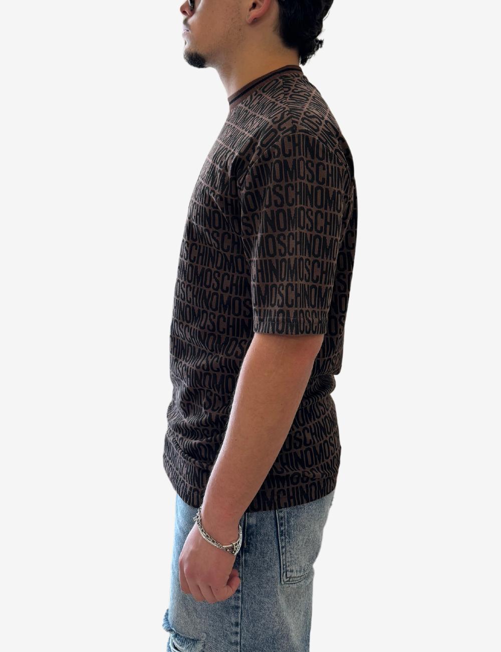 T-Shirt Moschino logata jacquard uomo