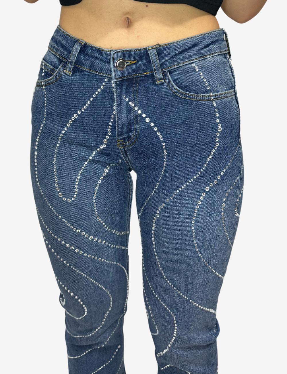 Jeans Silvian Heach con strass donna