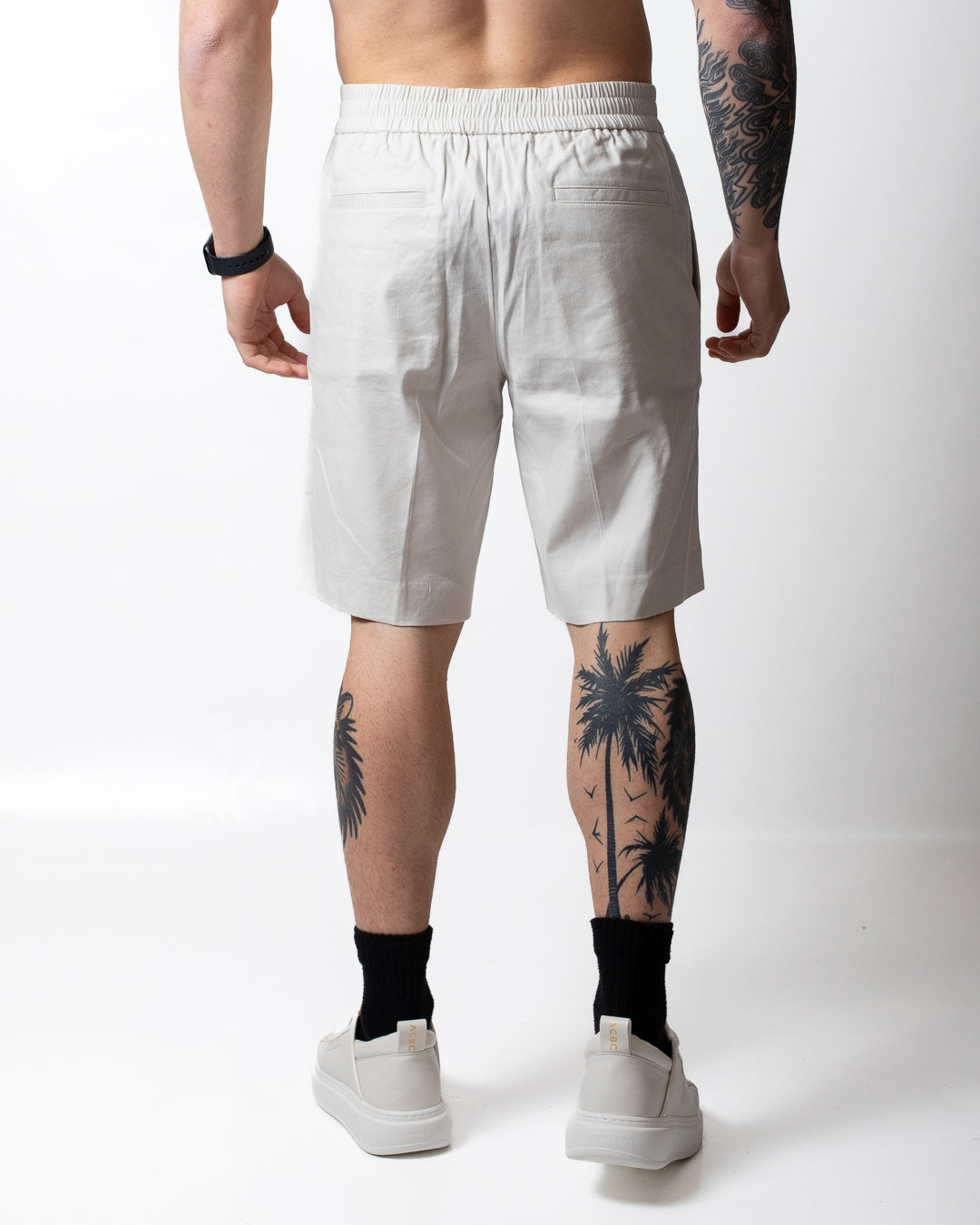 Bermuda Calvin Klein in misto lino con ricamo uomo