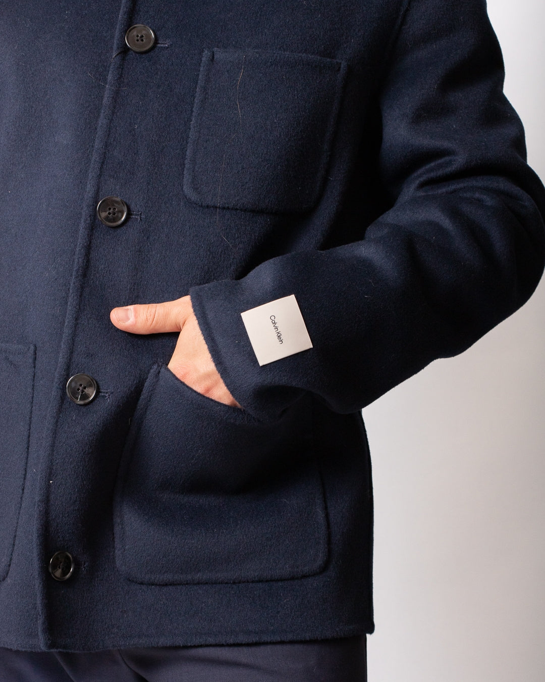 Cappotto Calvin Klein corto in misto lana uomo