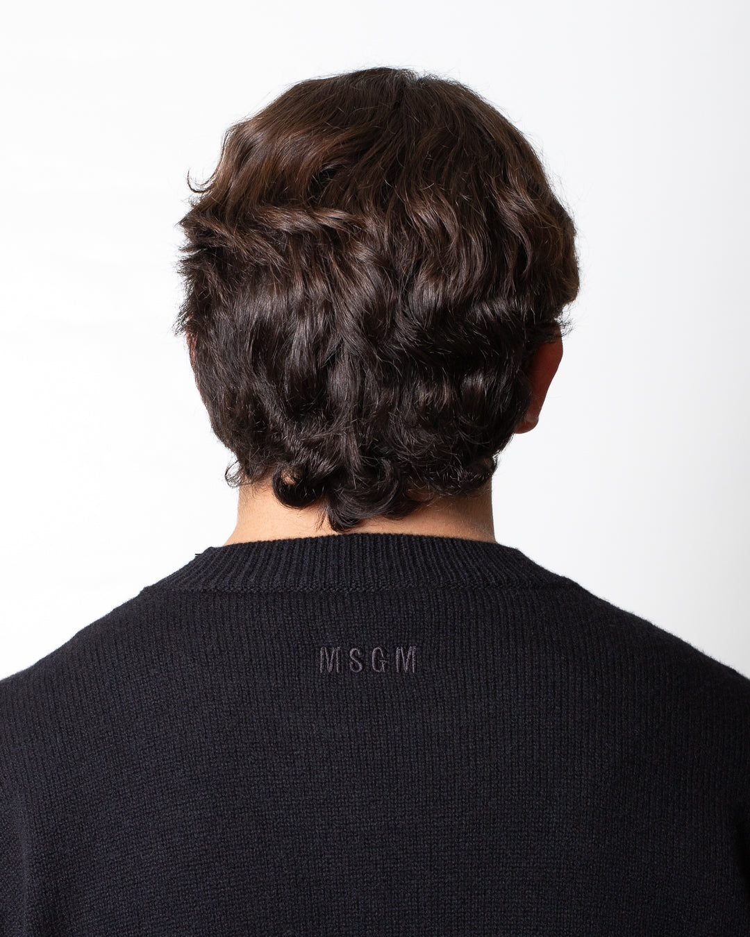 Maglia MSGM girocollo in misto lana con logo monogram