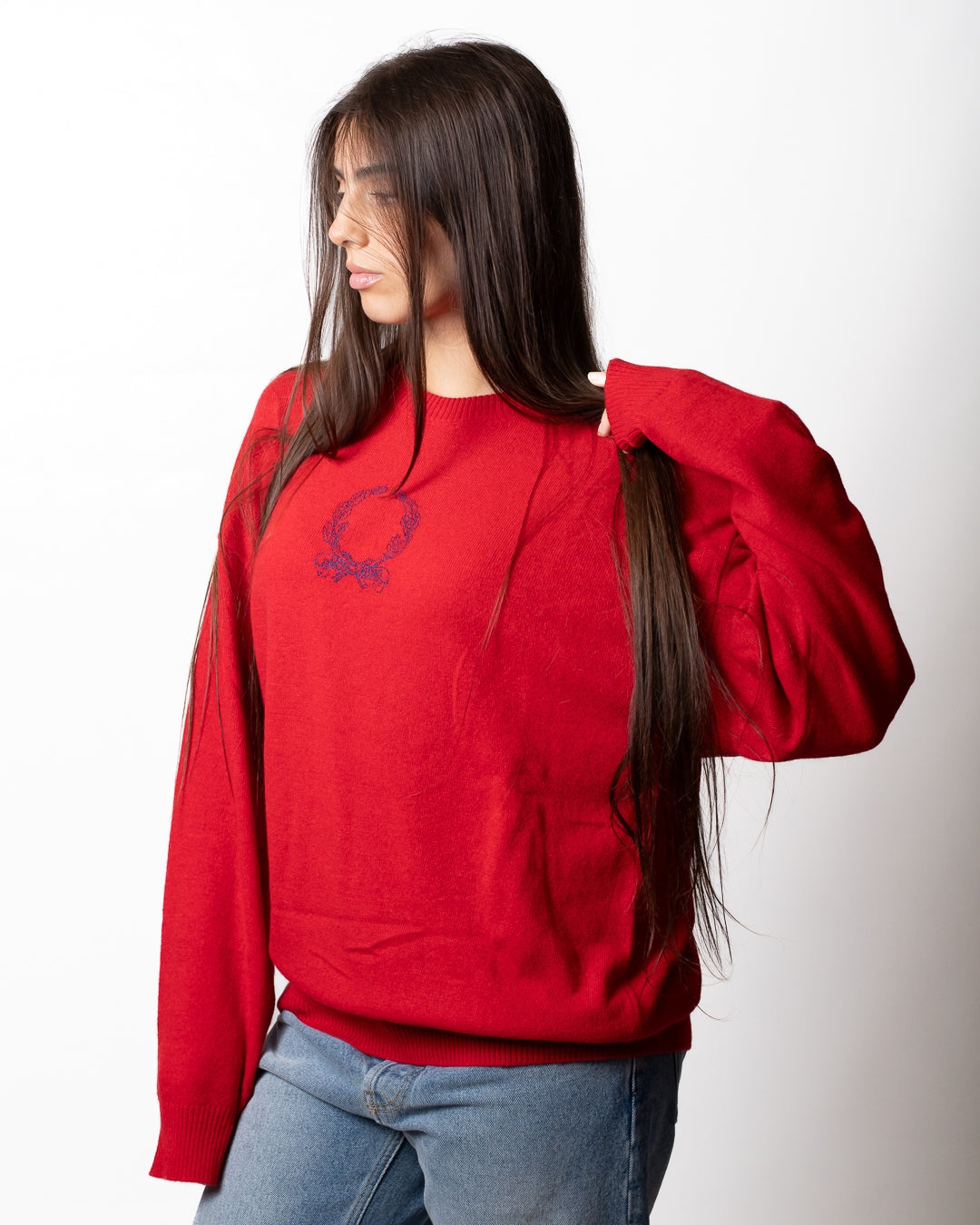 Maglia Moschino in misto lana con ricamo "Laurel crown"