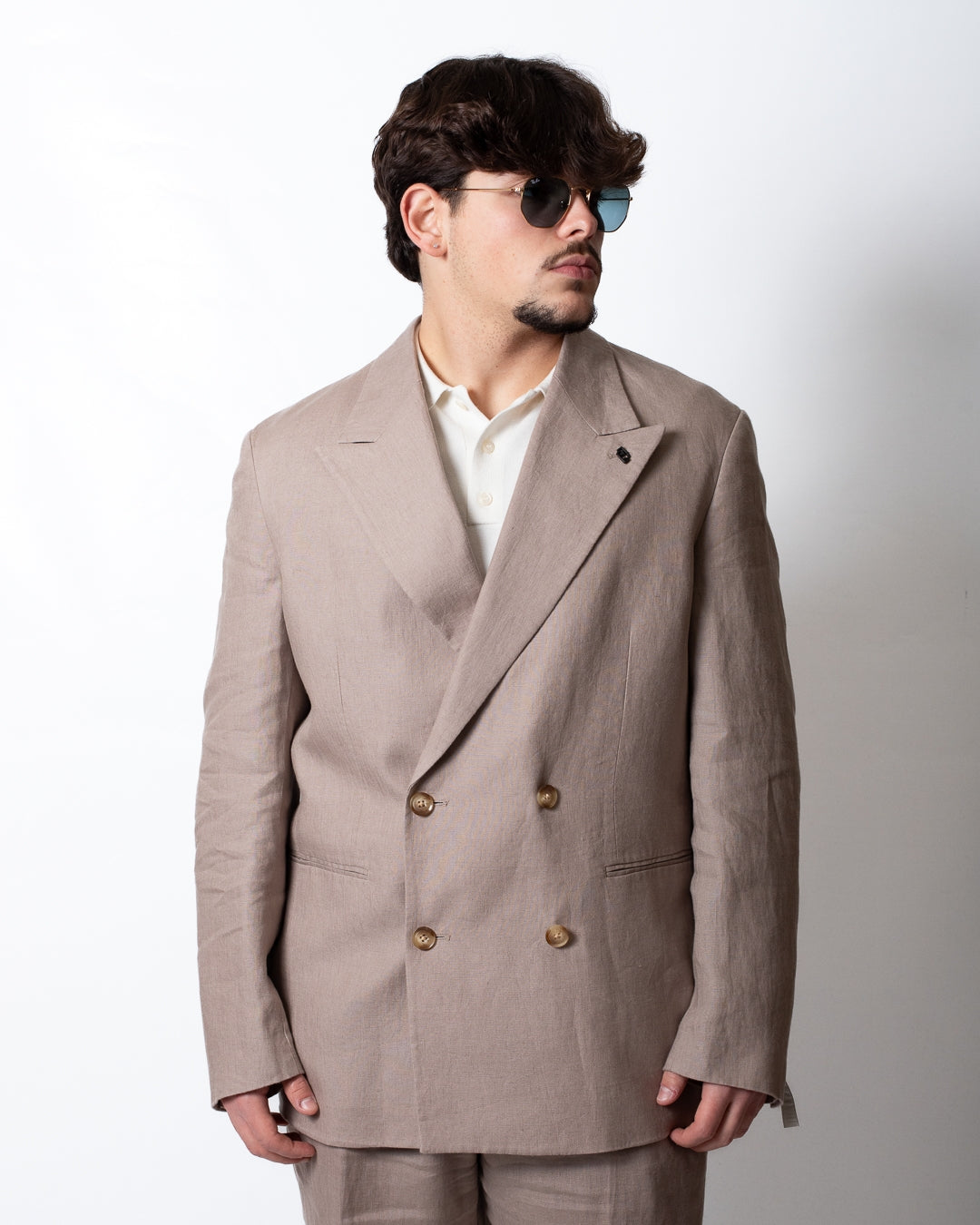 Giacca blazer Liu Jo doppiopetto in lino uomo