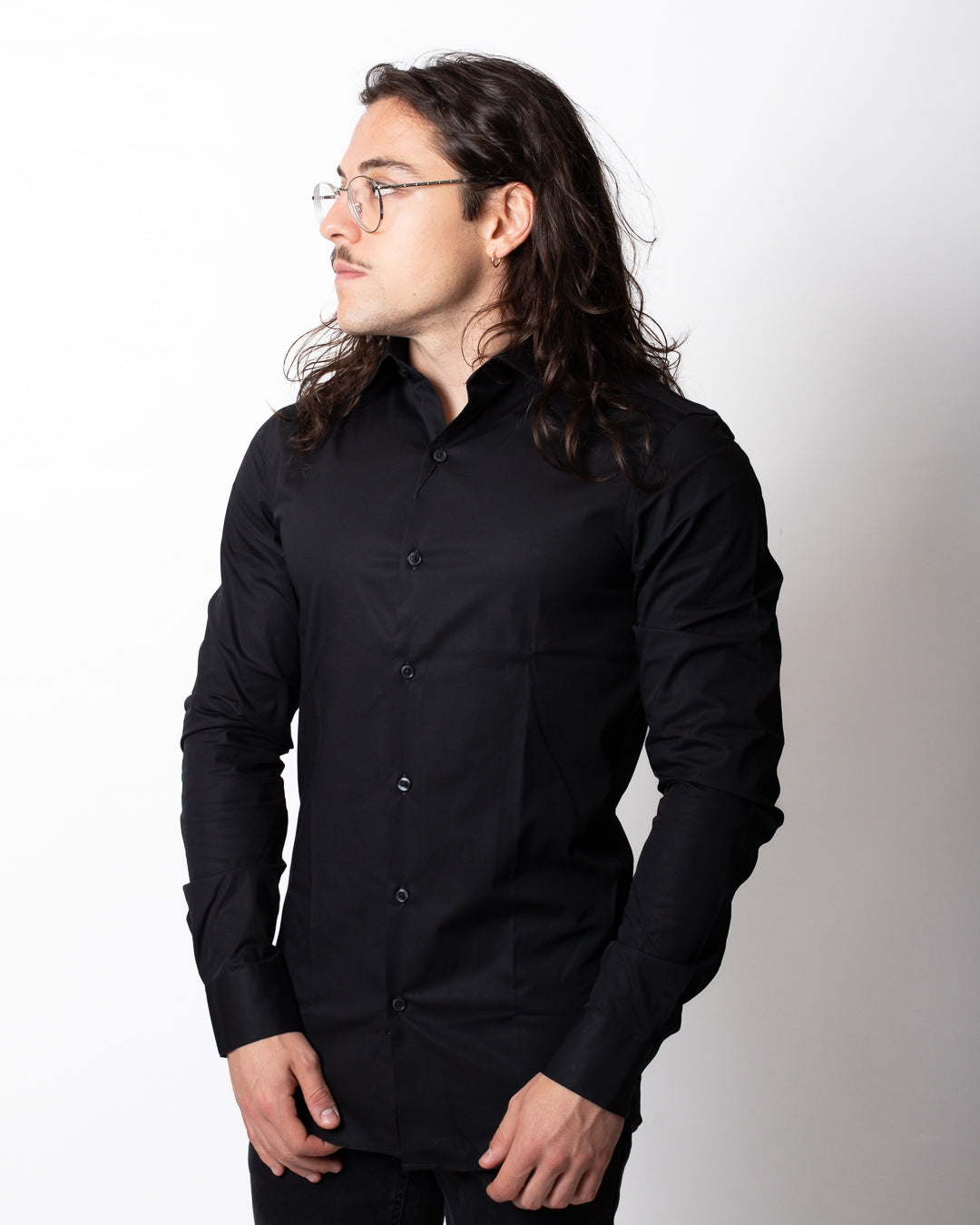 Camicia Calvin Klein "Slim Poplin black" uomo