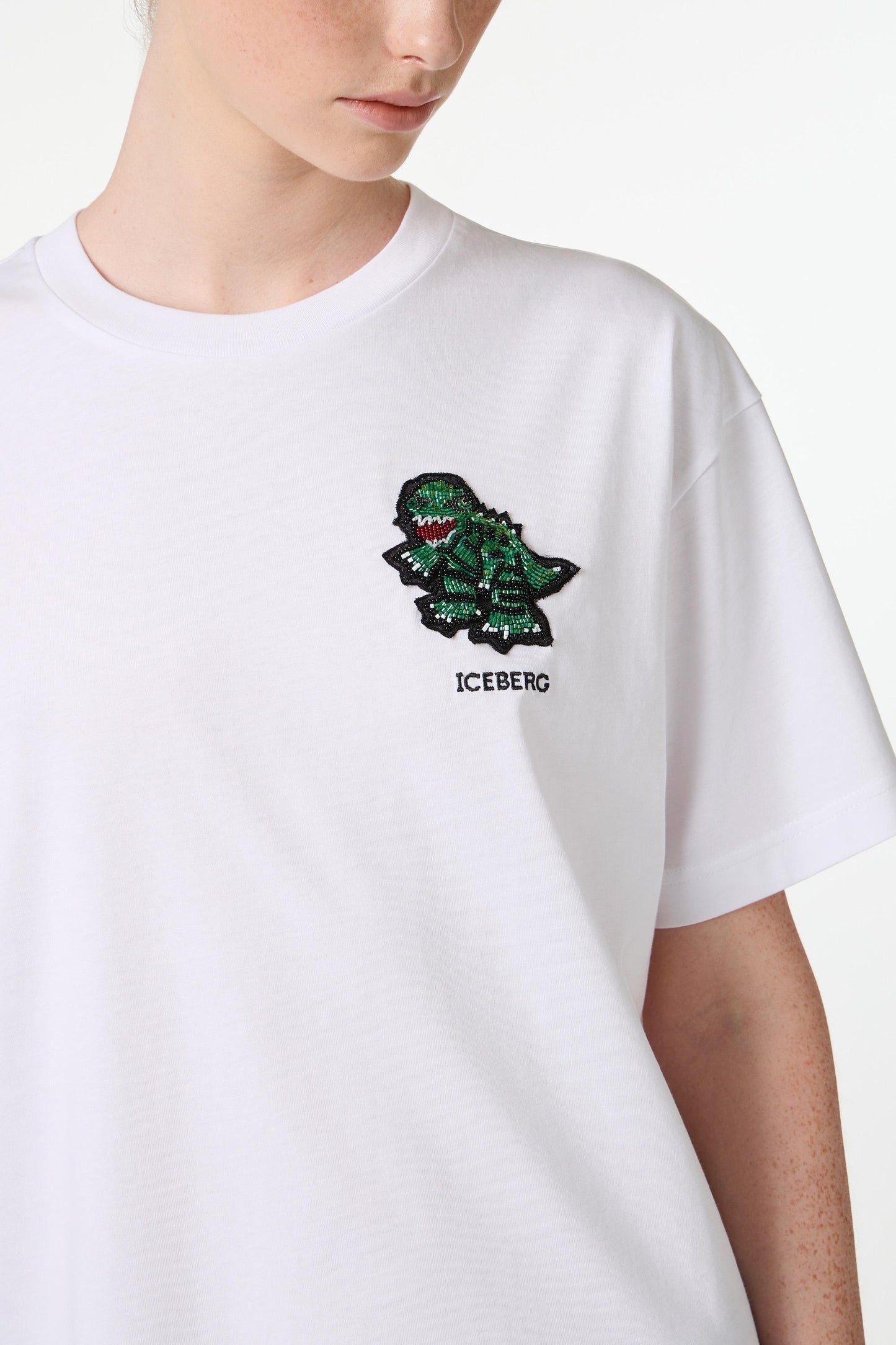 T-Shirt Iceberg con patch dinosauro donna