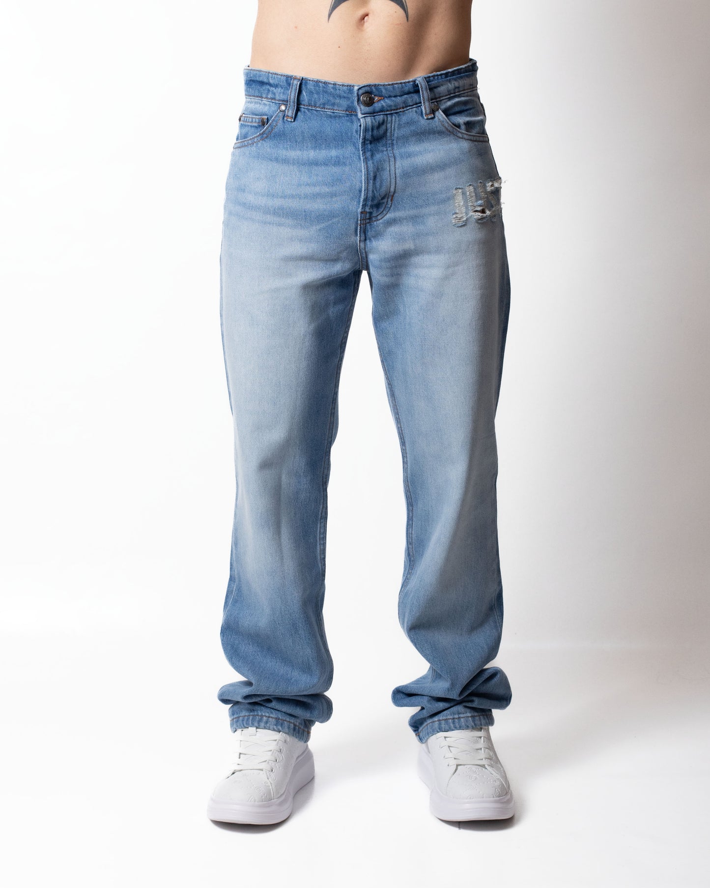 Jeans Just Cavalli straight con tagli uomo