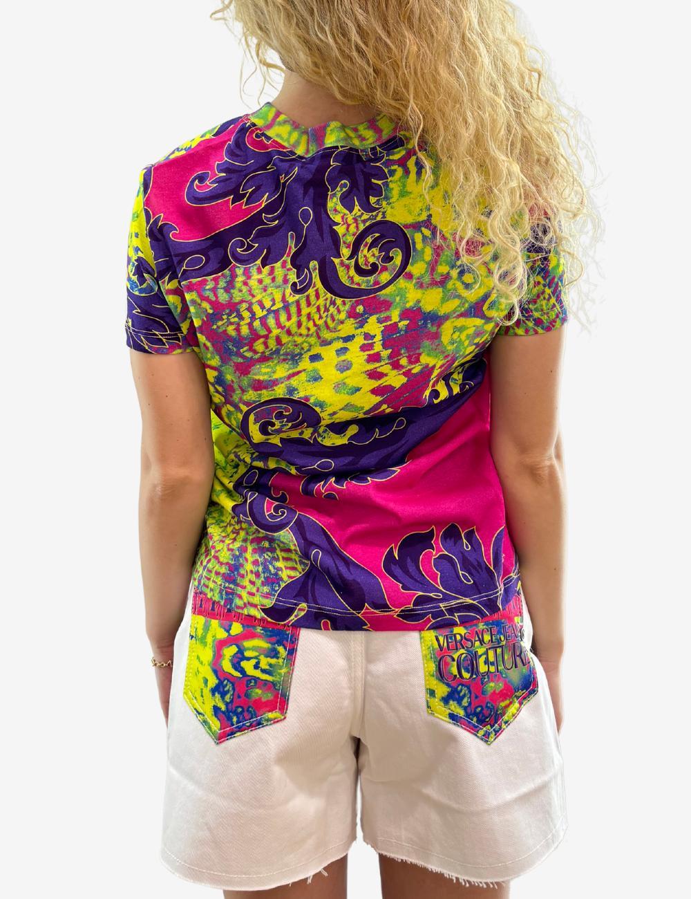 T-Shirt Versace Jeans Couture con grafica fantasia donna