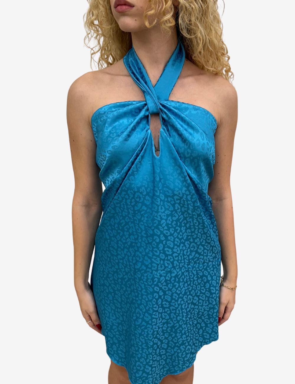 Abito Jaycì in raso con grafica animalier jacquard donna