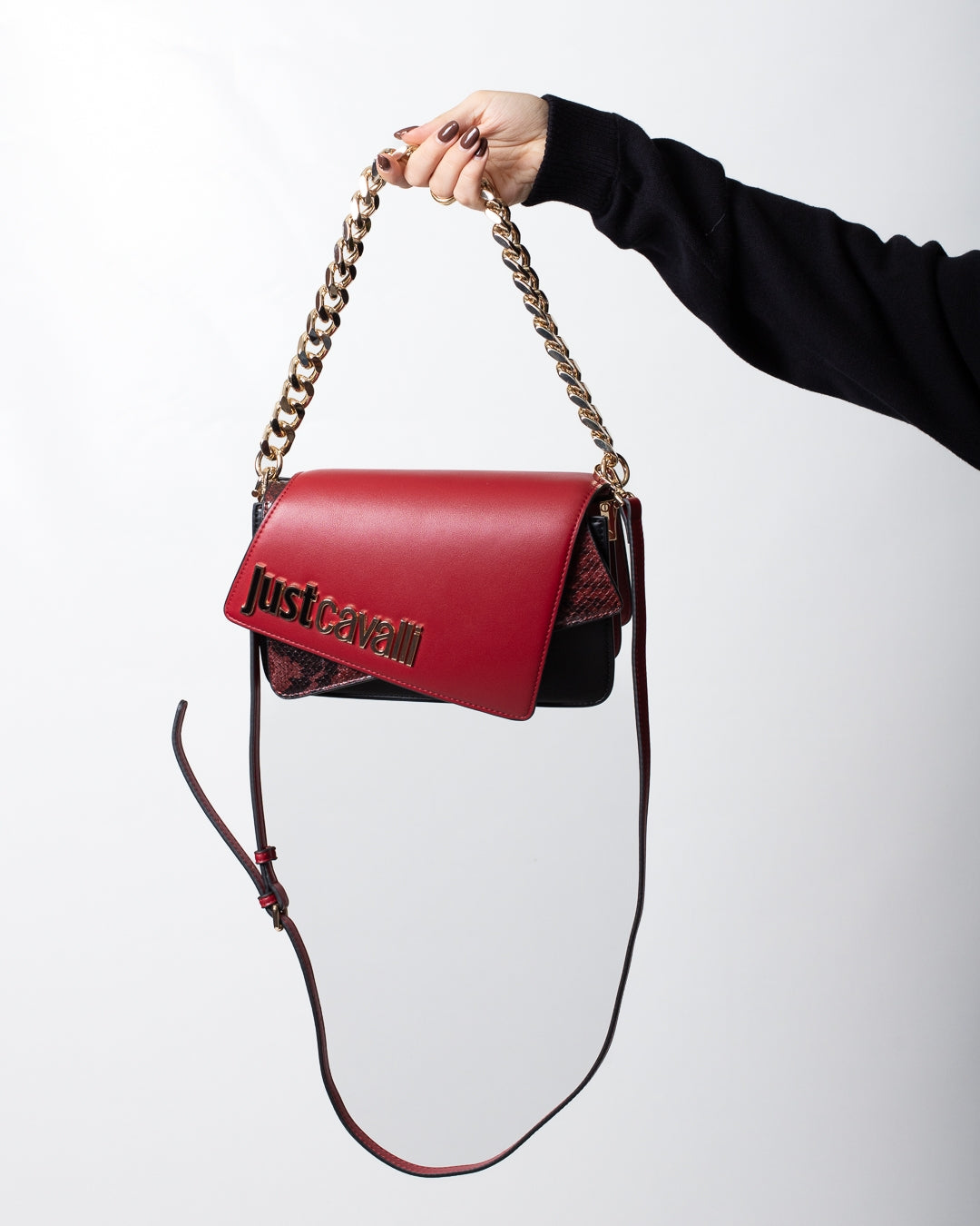 Borsa Just Cavalli "Metal Lettering" python donna