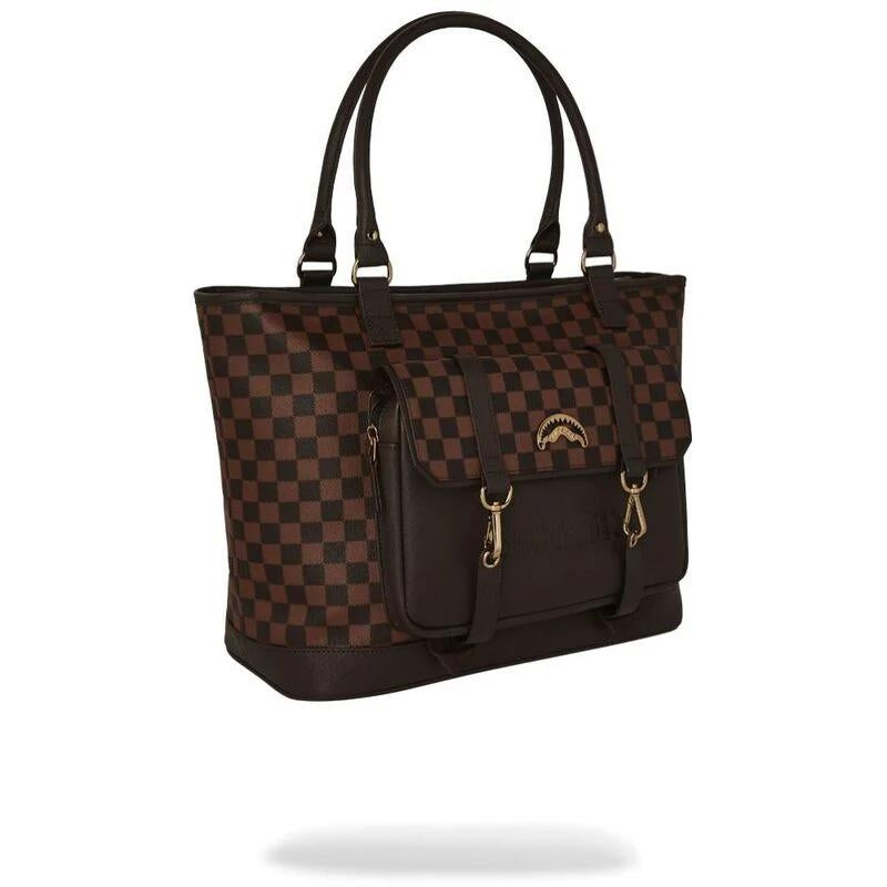 Borsa Sprayground marrone spec ops pixel emboss tote