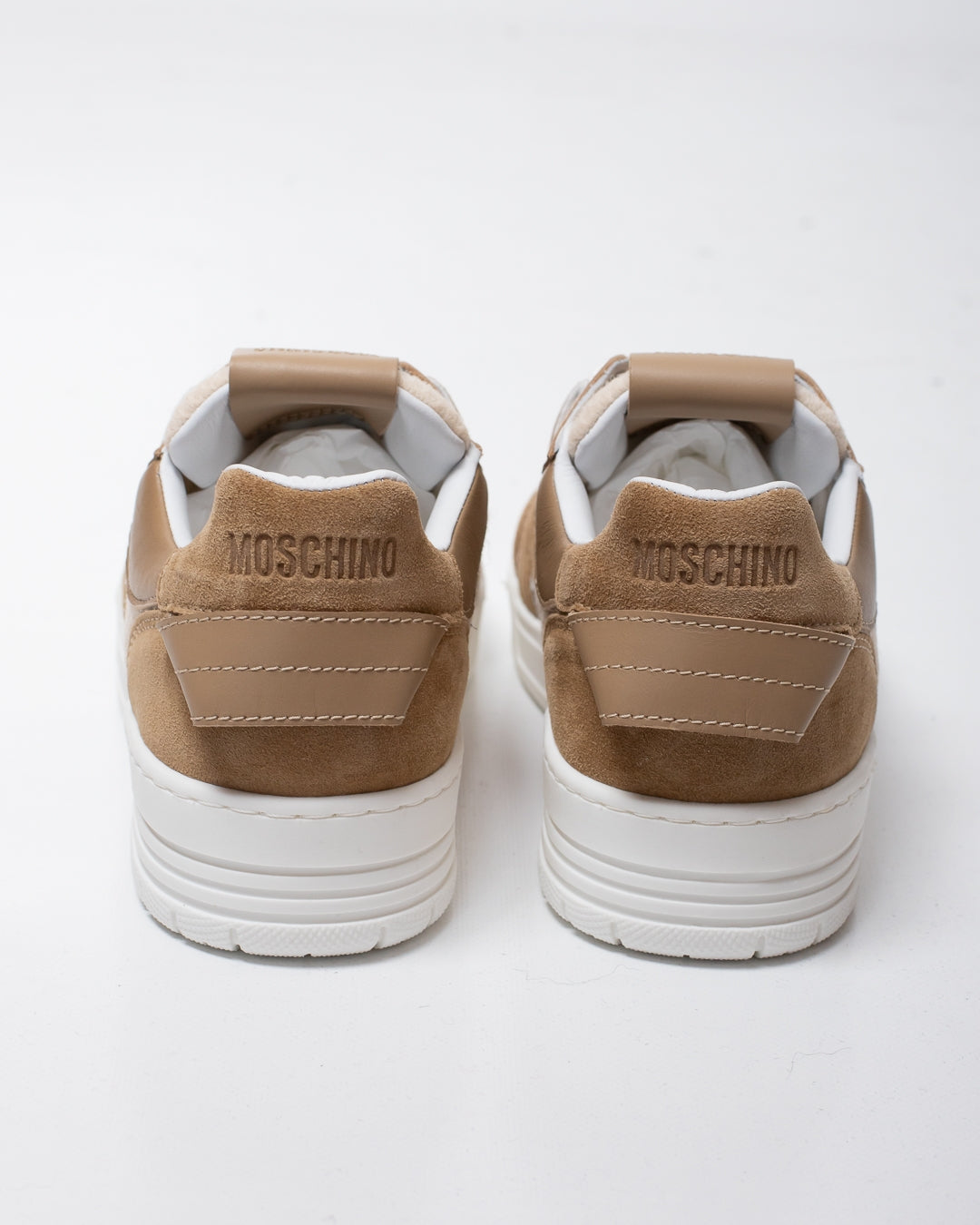 Sneakers Moschino in rete con dettagli in camoscio uomo