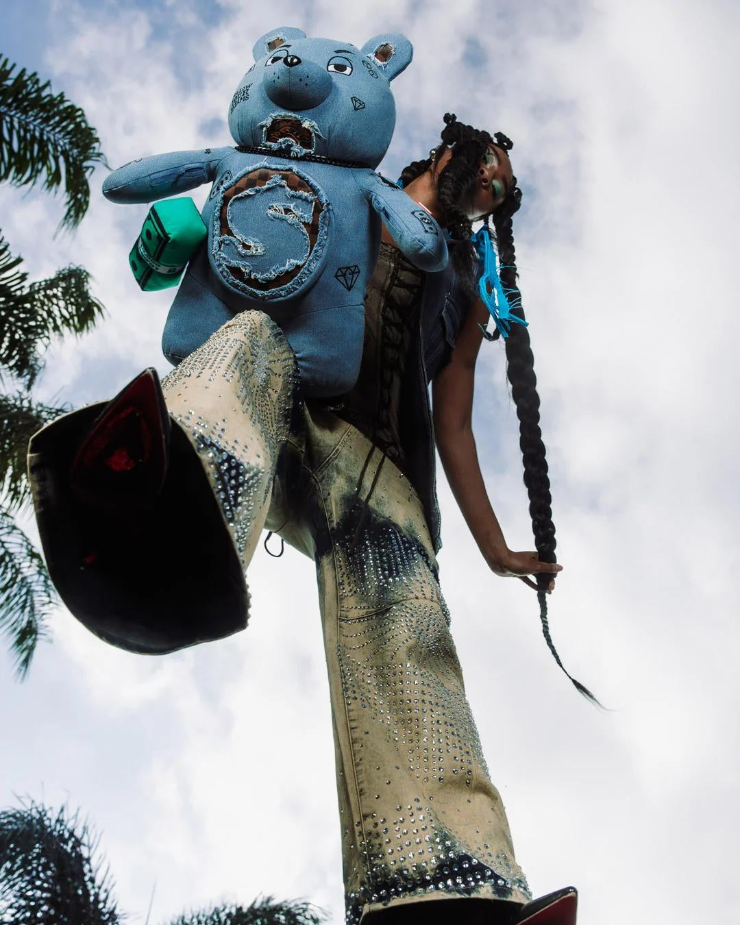 Zaino Sprayground orsetto denim shark moneybear teddy bear shark backpack