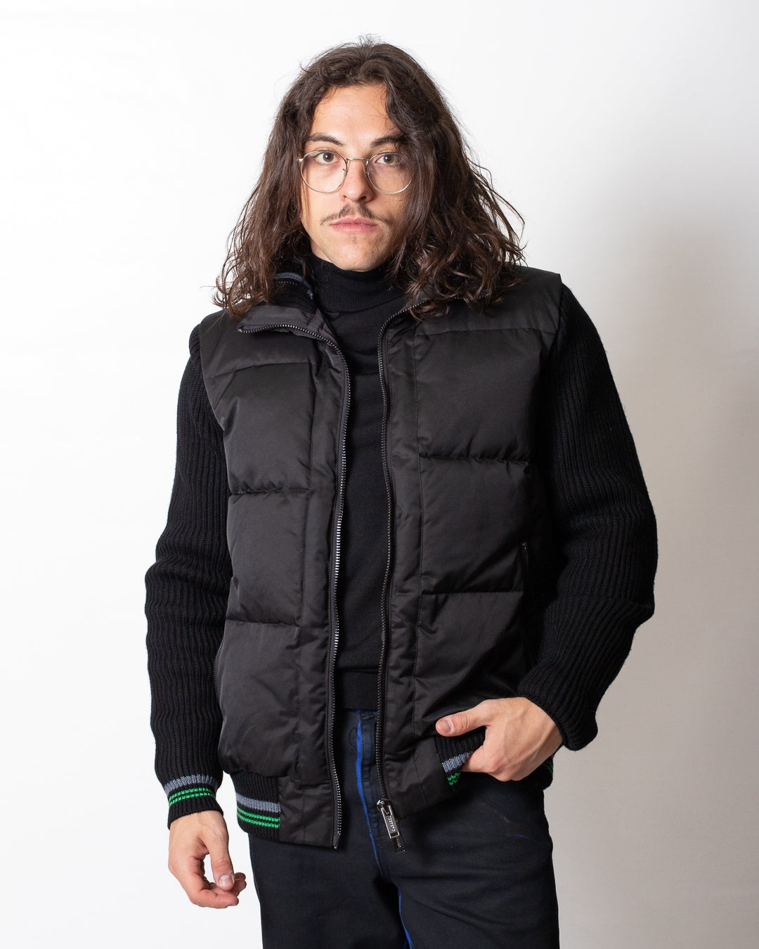 Giubbotto Iceberg con dettagli in maglia uomo