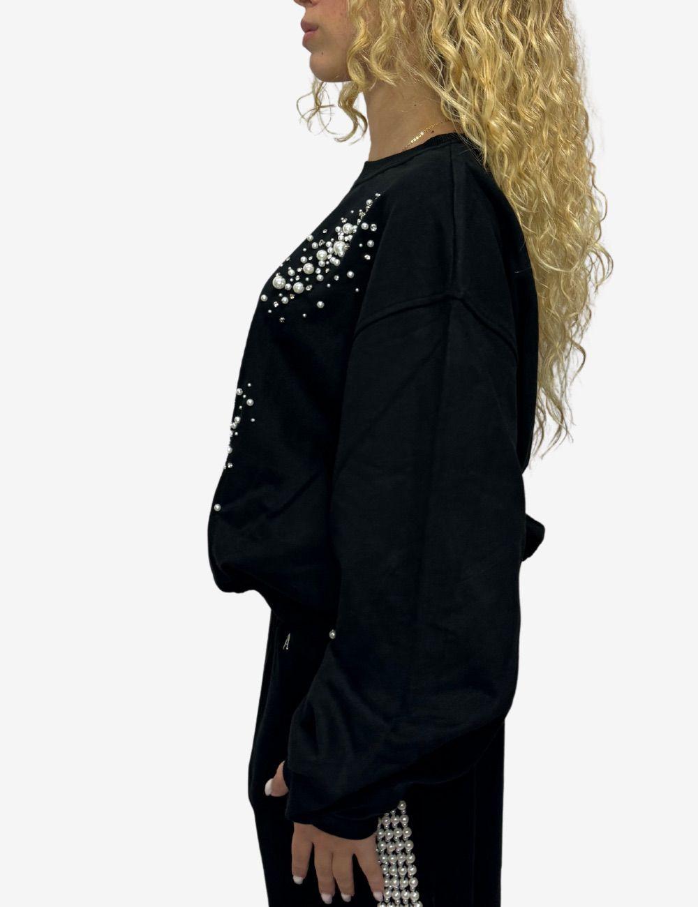 Felpa Twinset Actitude girocollo con perline donna