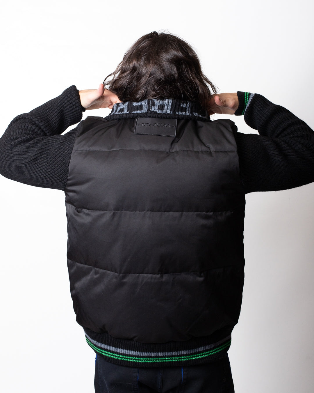 Giubbotto Iceberg con dettagli in maglia uomo