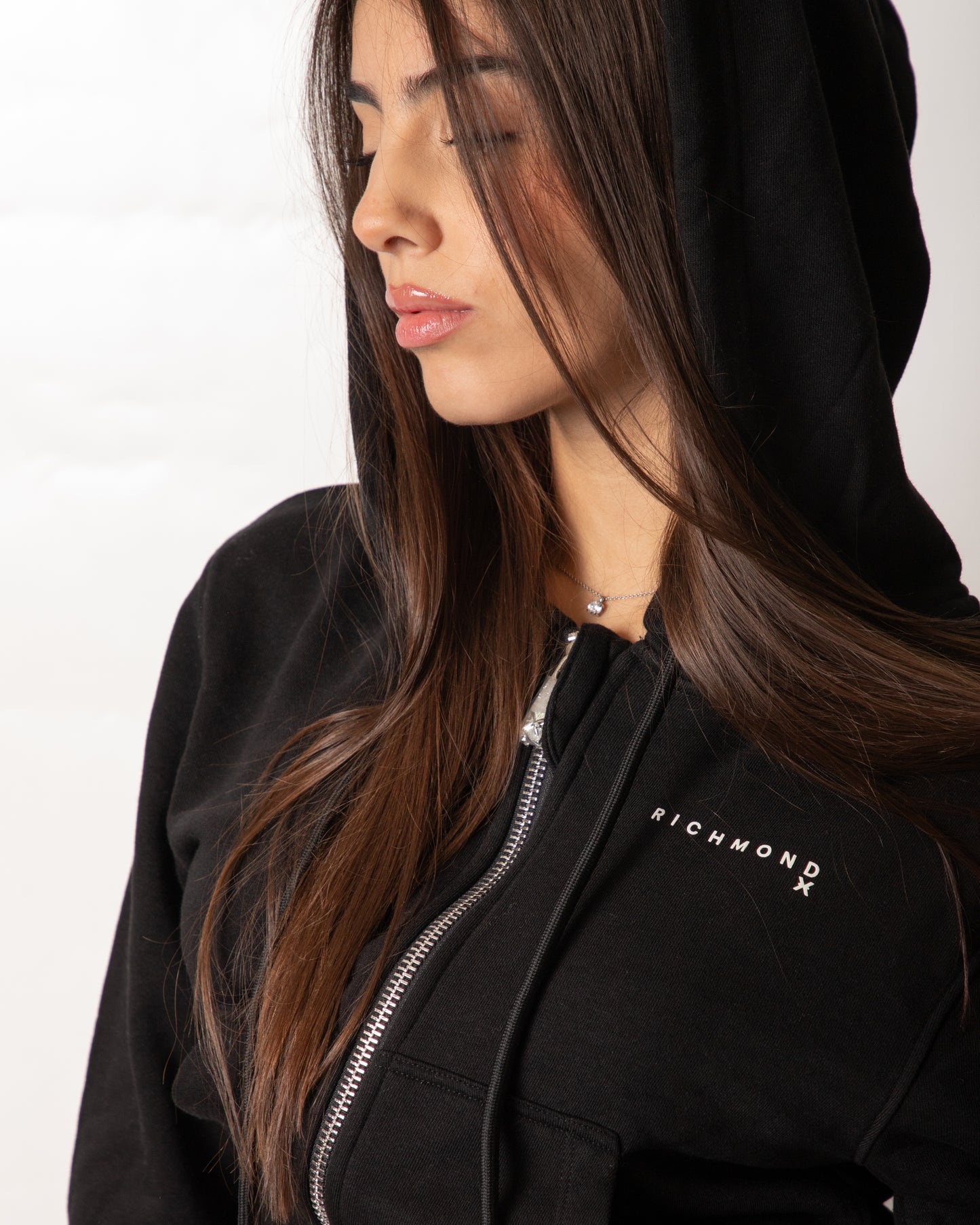 Felpa Richmond X slim fullzip con cappuccio donna