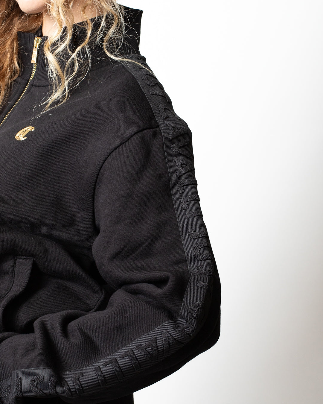 Felpa Just Cavalli fullzip con bande logate donna