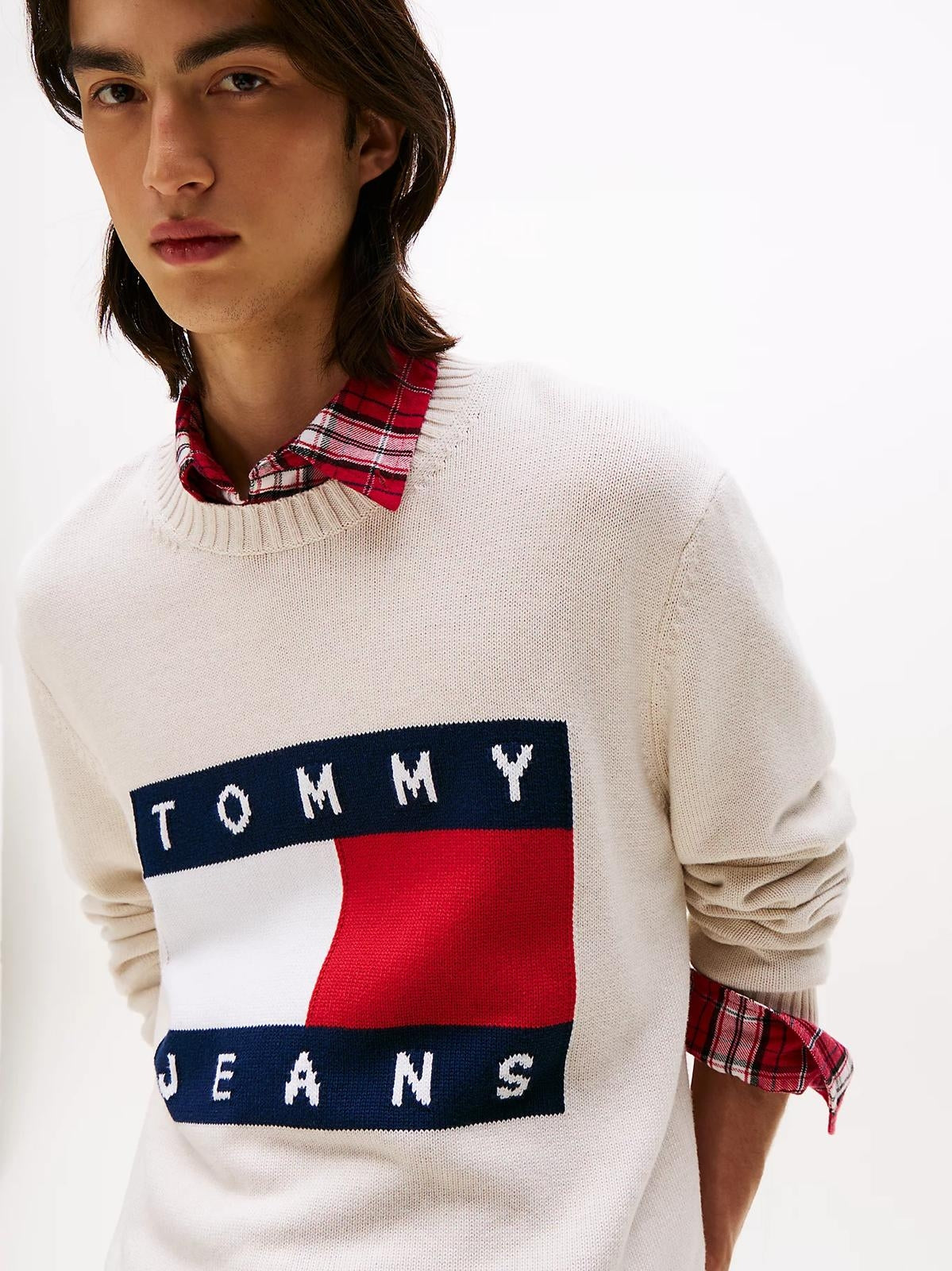Maglia Tommy Jeans girocollo "Regular Flag" uomo