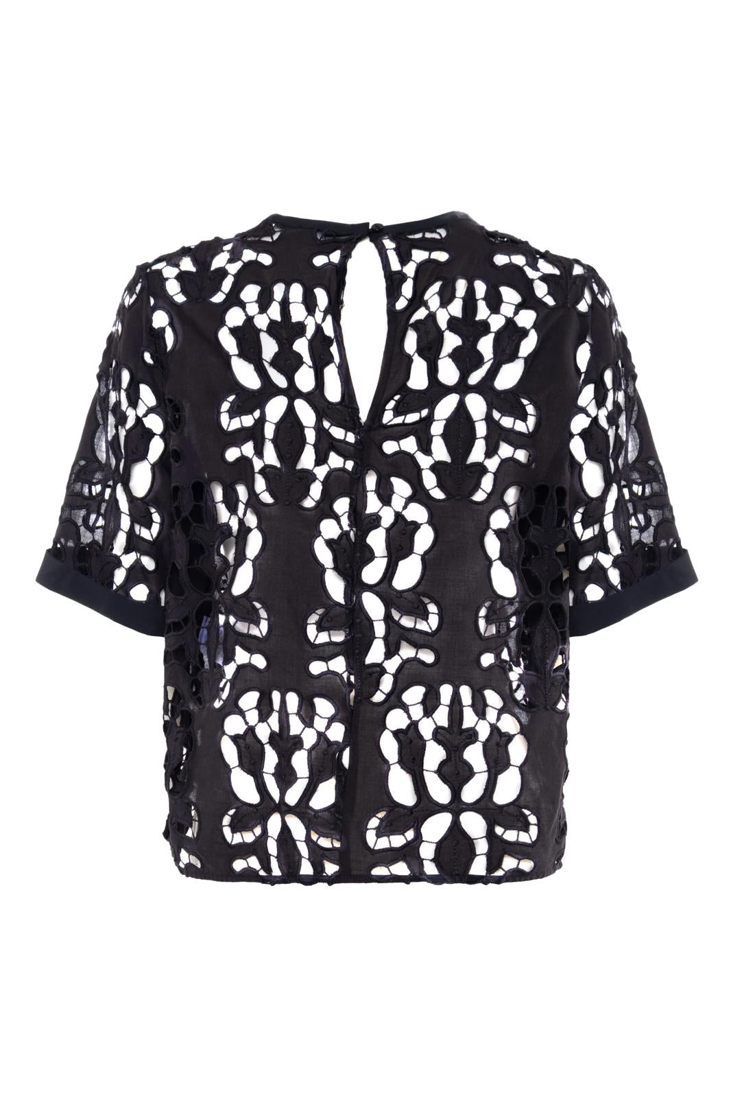 Blusa Nenette in sangallo con intagli donna