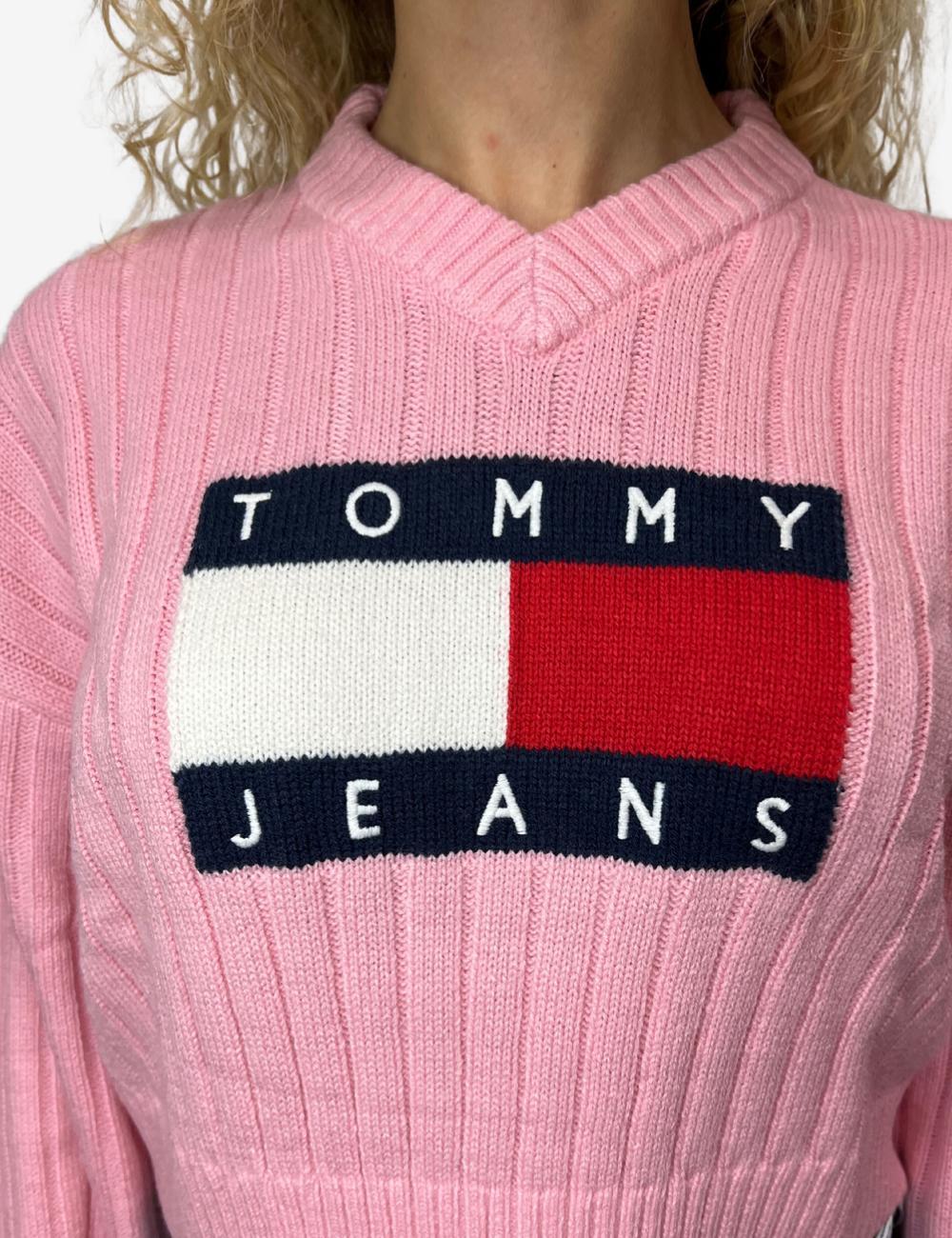 Maglia Tommy Jeans crop con scollo a V donna