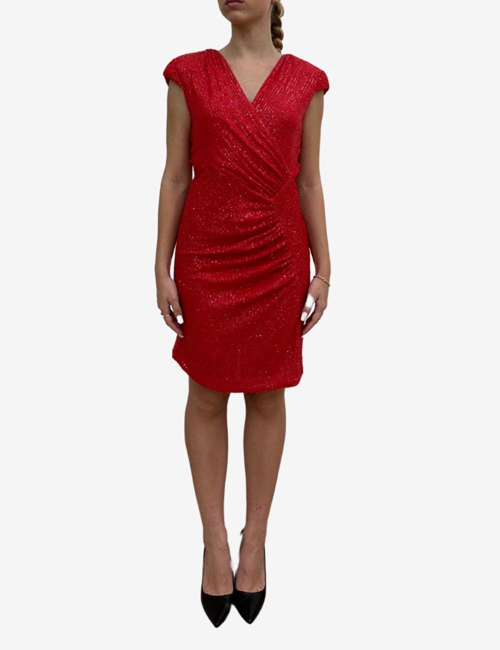 Abito Nenette drappeggiato con paillettes all-over donna