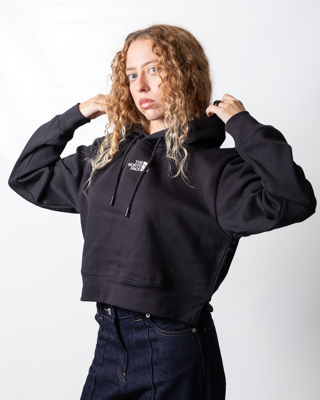 Felpa The North Face cropped over con cappuccio donna