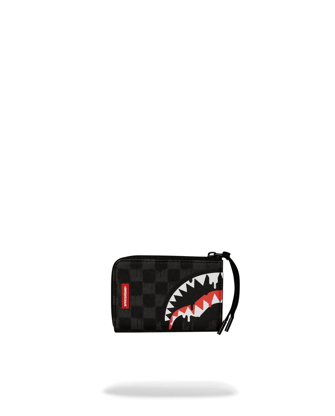 Portafoglio Sprayground nero dripping sharks in paris zip-out walle