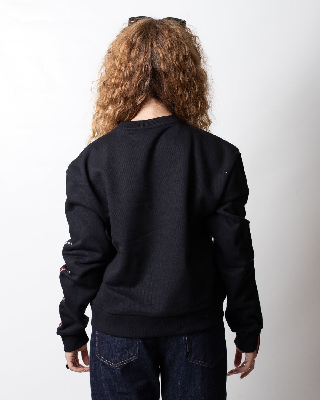 Felpa GCDS girocollo in piquet logo tape donna