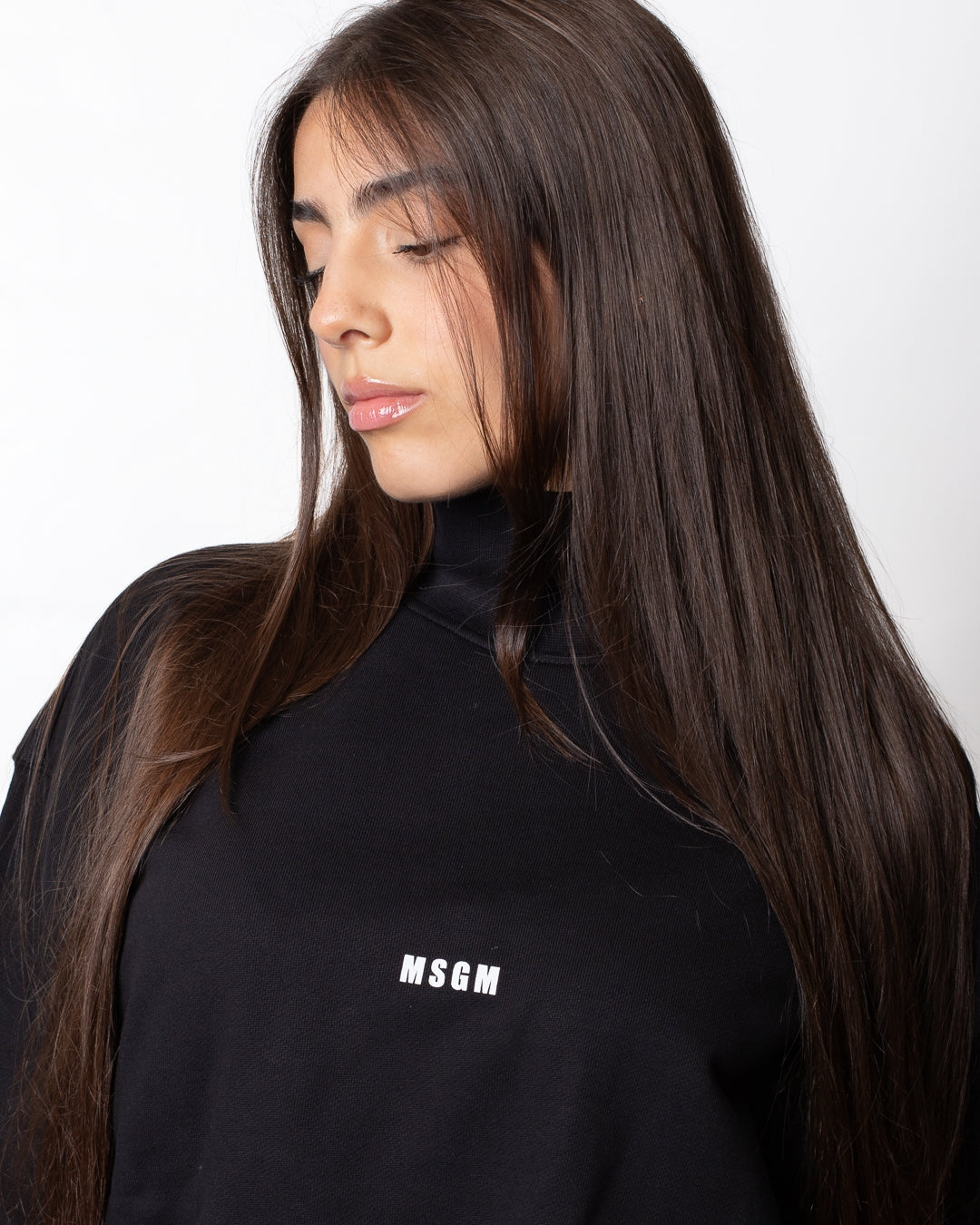 Felpa MSGM a collo alto con logo minimal