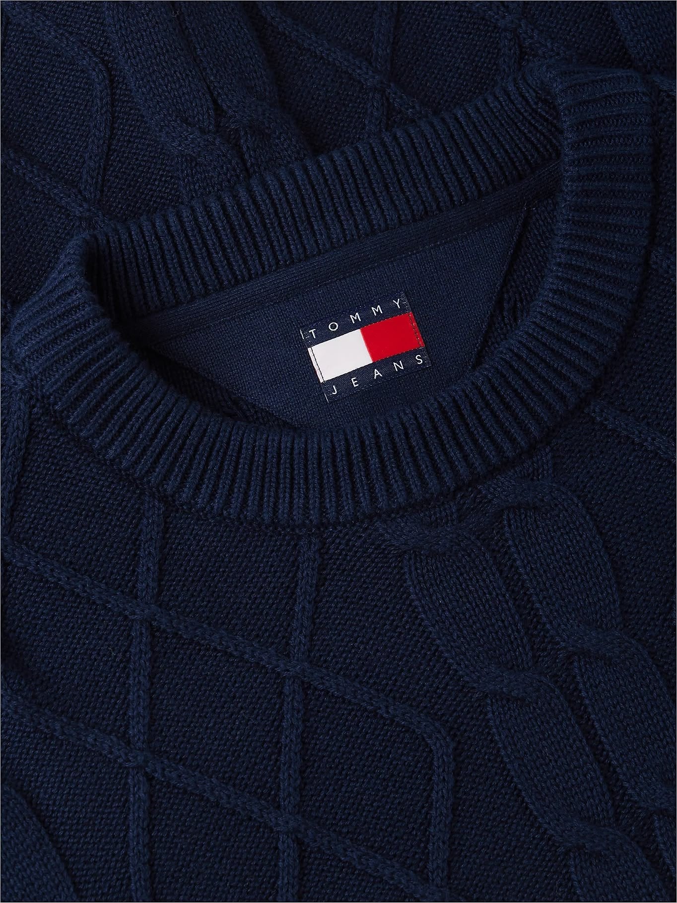 Maglia Tommy Jeans girocollo ricamata con logo flag uomo