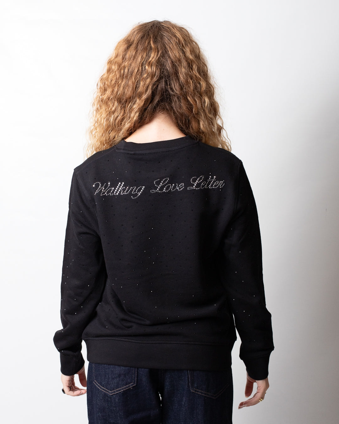 Felpa Richmond X girocollo con strass all-over donna