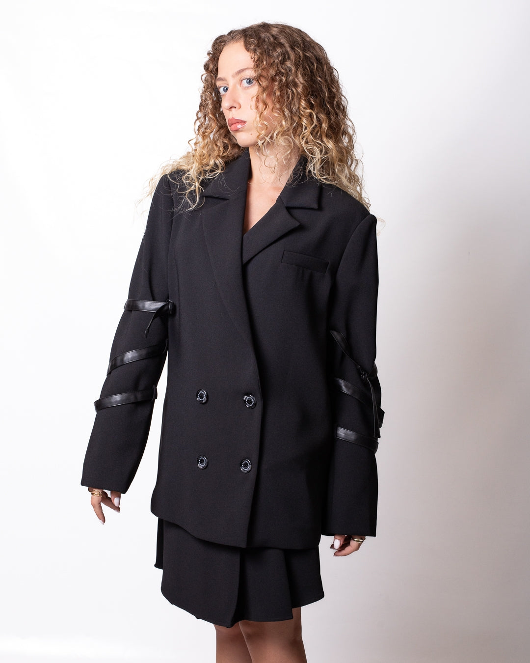 Giacca blazer Richmond X doppiopetto con lacci in pelle donna