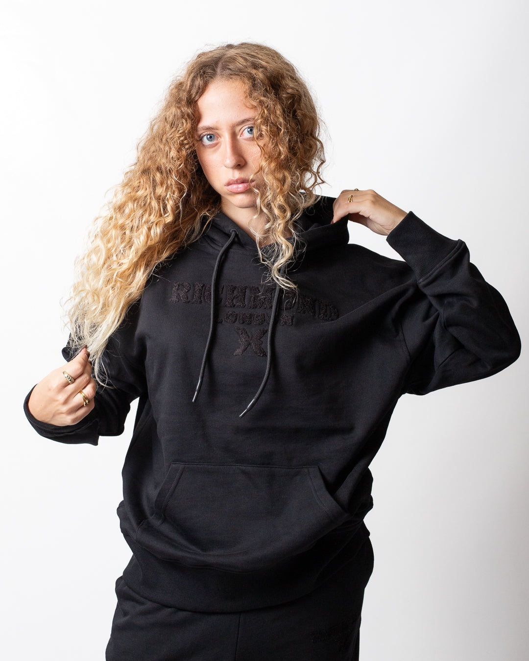 Felpa Richmond X con cappuccio e logo in rilievo donna