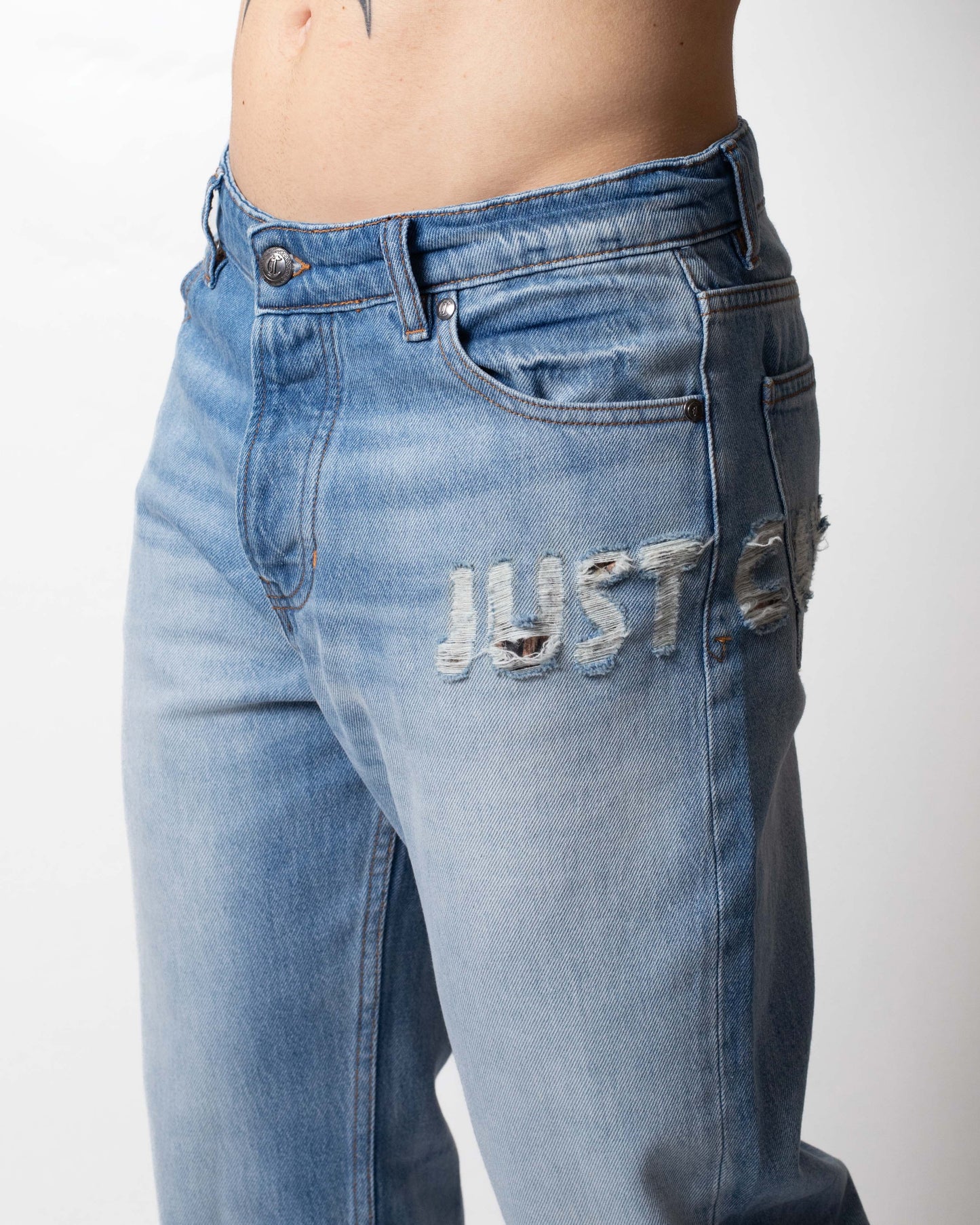 Jeans Just Cavalli straight con tagli uomo